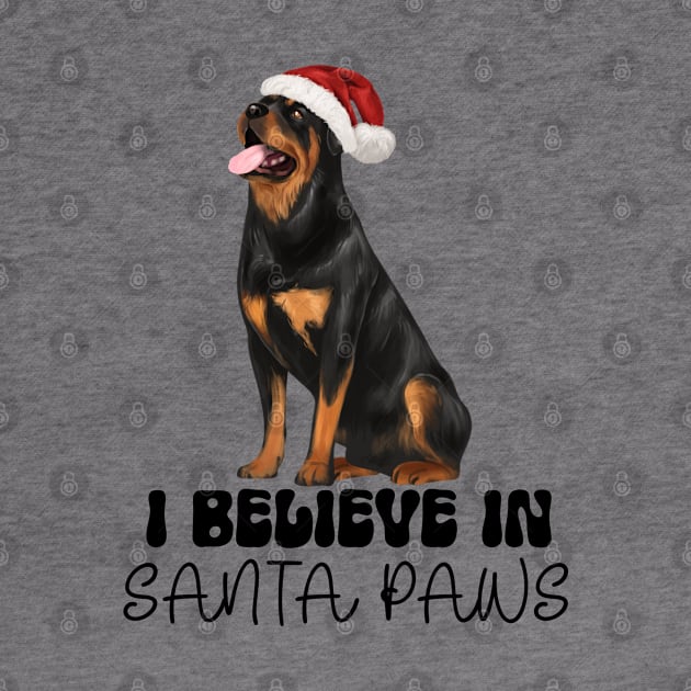 Santa Paws Rottweiler Dog Rottie Santa Shirt by Curio Pop Relics